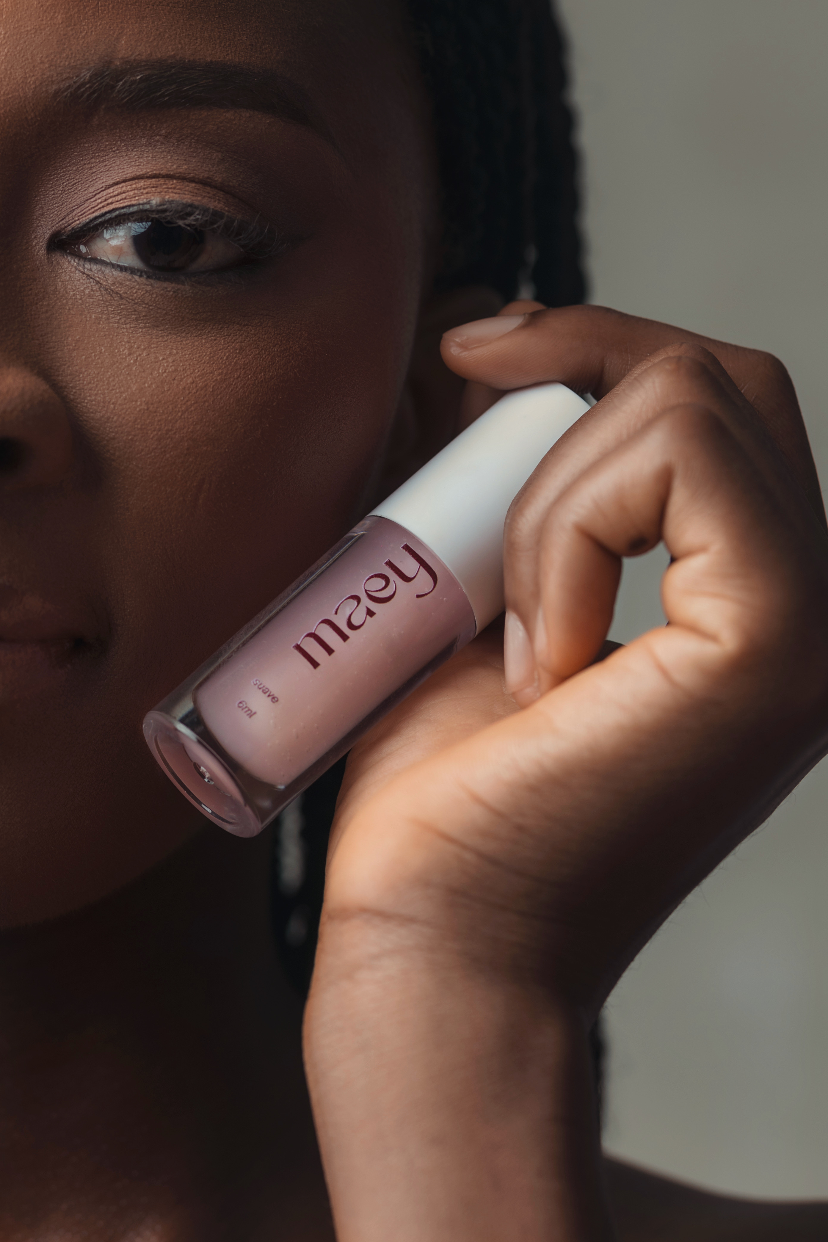 Maey lip gloss on model - photographed by Haarun Taofeek for Maey lip gloss brand